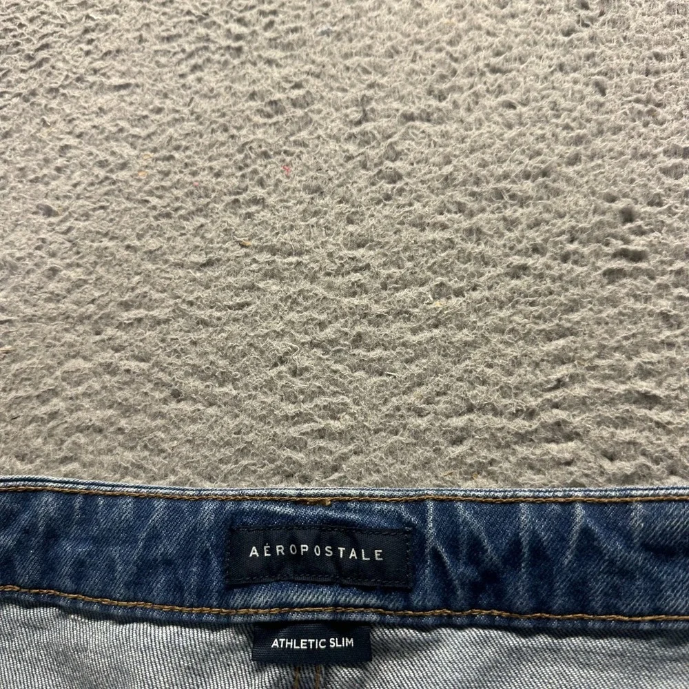 Aeropostale Jeans Mens 36x31 Blue Cotton Denim Straight Athletic Faded Stretch